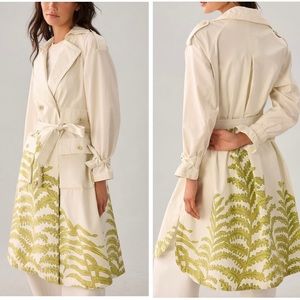 Anthropologie Printed Oversized Trench Coat, Size XS
